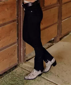 Lucchese-inc Dale Exotic :: Black/White + Black BOOTS