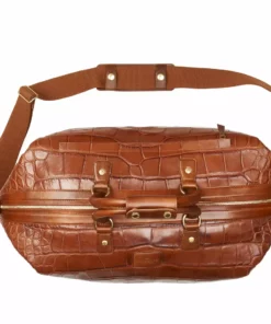 Lucchese-inc Giant Gator Duffel –Small :: Cognac Duffels