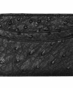 Lucchese-inc Credit Card Case – Ostrich :: Black Wallets