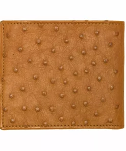 Lucchese-inc Hipster Wallet – Ostrich :: Cognac Wallets