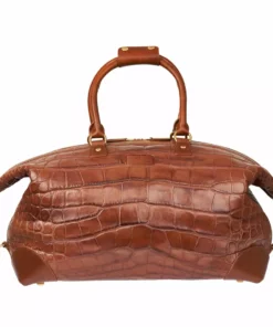 Lucchese-inc Giant Gator Duffel –Small :: Cognac Duffels
