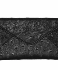 Lucchese-inc Wallets Envelope Card Case – Ostrich :: Black