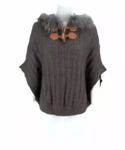 Lucchese-inc Cable Knit Poncho :: Grey APPAREL