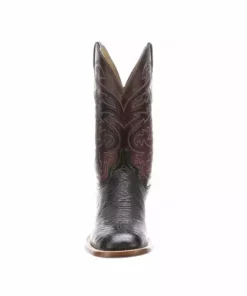 Lucchese-inc Lance :: Black + Black Cherry Boots
