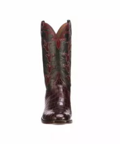 Lucchese-inc Tulip Exotic :: Bordeaux + Navy Boots