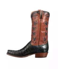 Lucchese-inc Tulip Exotic :: Navy + Pearwood Tan