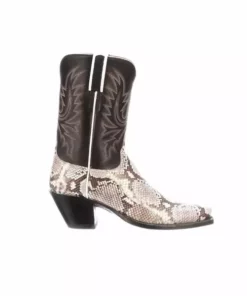 Lucchese-inc Dale Exotic :: Black/White + Black BOOTS