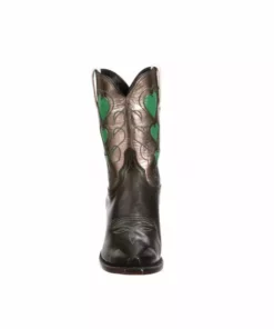 Lucchese-inc Queen Of Hearts :: Black + Pewter BOOTS