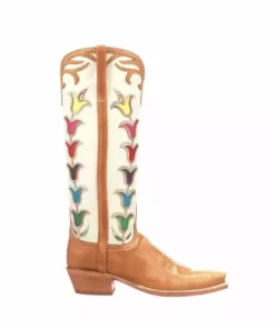 Lucchese-inc BOOTS Ladies Tall Tulip :: Rust + Glitz Cream