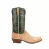 Lucchese-inc Paxson Suede :: Tan + Green Boots