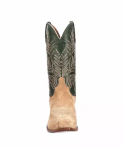 Lucchese-inc Paxson Suede :: Tan + Green Boots