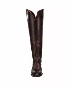Lucchese-inc Saltillo Tall :: Black Cherry + Cognac BOOTS