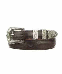 Lucchese-inc Belts Seville Stitch Goat Tapered :: Chocolate