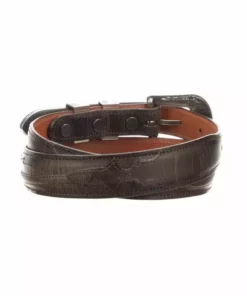 Lucchese-inc Belts Seville Stitch Goat Tapered :: Chocolate
