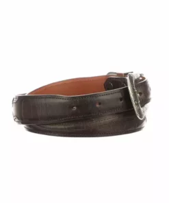 Lucchese-inc Belts Seville Stitch Goat Tapered :: Chocolate