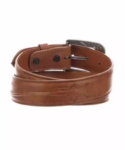 Lucchese-inc Belts Seville Stitch Baby Buffalo :: Cognac