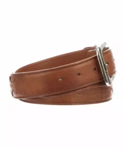 Lucchese-inc Belts Seville Stitch Baby Buffalo :: Cognac