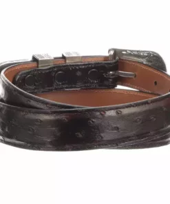 Lucchese-inc Full Quill Ostrich Tapered :: Black Cherry Belts