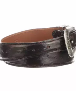 Lucchese-inc Full Quill Ostrich Tapered :: Black Cherry Belts