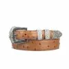 Lucchese-inc Belts Full Quill Ostrich Tapered :: Cognac