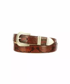 Lucchese-inc Python Belt :: Cognac