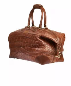 Lucchese-inc Giant Gator Duffel –Small :: Cognac Duffels